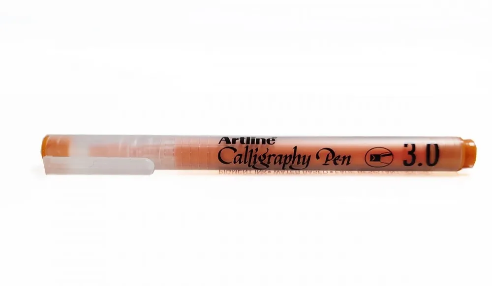 Artline Calligraphy Pen Orange Ink Pen Tip Size 3.0 mm Pack of 1